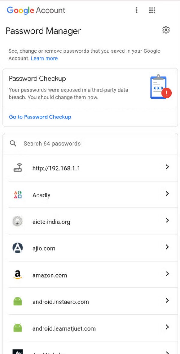 use google chrome password manager