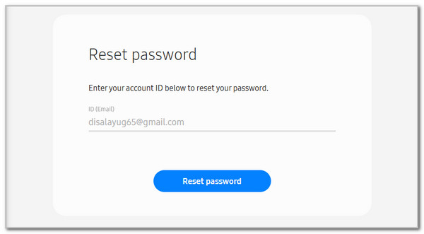 choose reset password button
