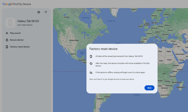 choose factory reset device