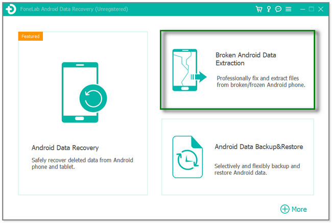 elija la sección Extracción de datos de Android rotos