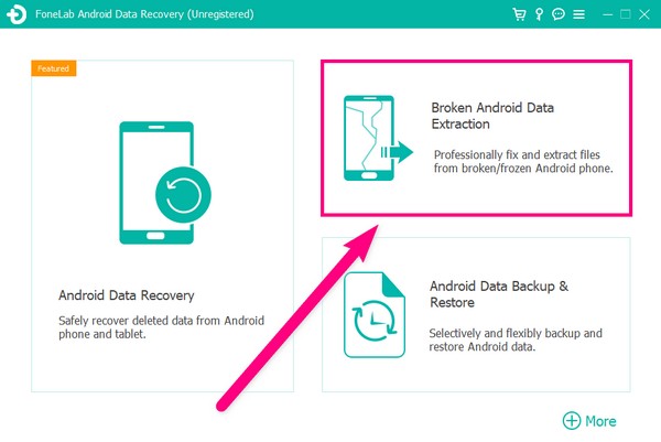 sélectionnez Extraction de données Android cassée