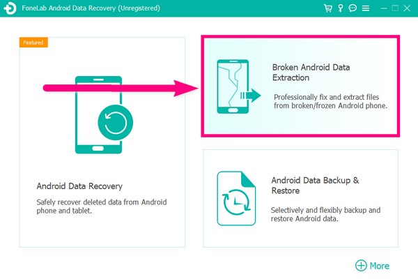 Выберите функцию извлечения сломанных данных Android.