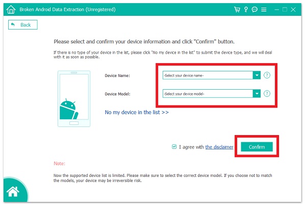 Confirm button