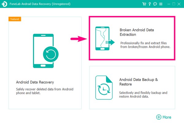 klikněte na funkci Broken Android Data Extraction