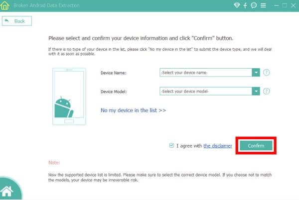 click the Confirm button