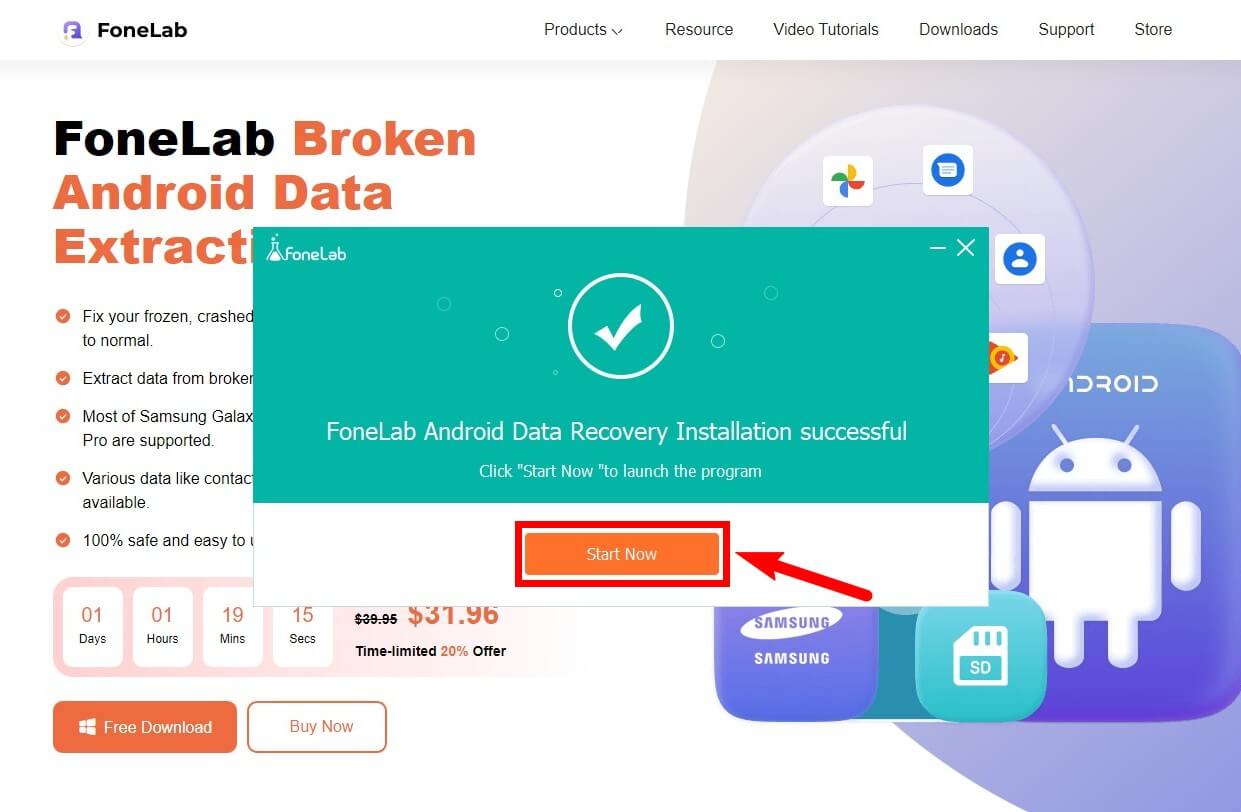 click the Start Now tab