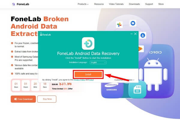Download a copy of FoneLab Broken Android Data Extraction