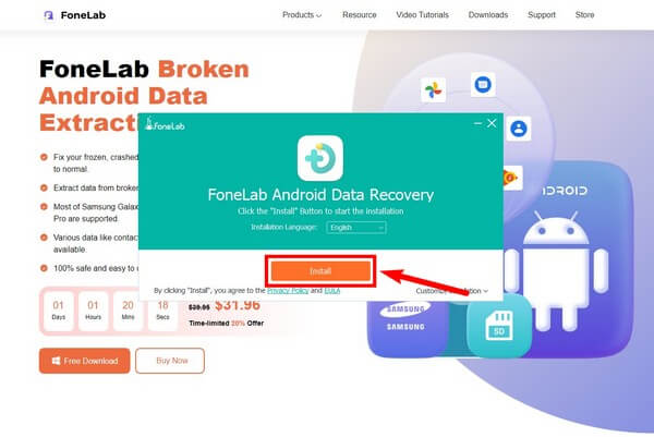 Töltse le a FoneLab Broken Android Data Extraction egy példányát