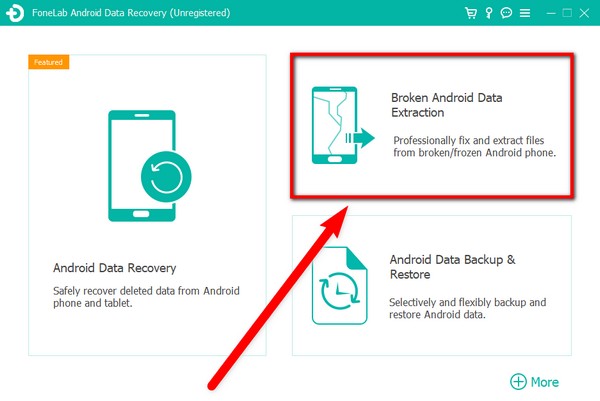 Broken Android Data Extraction 機能を選択する