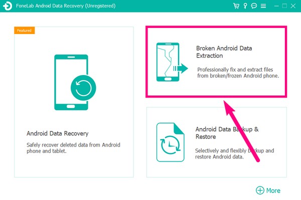 Kies de functie Broken Android Data Extraction