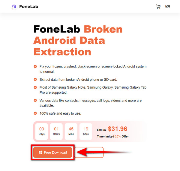 FoneLab Bozuk Veri Çıkarma web sitesi