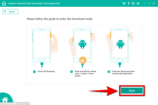 click Start to unlock Samsung Galaxy issue