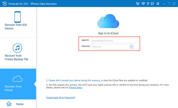 sign in to iCloud