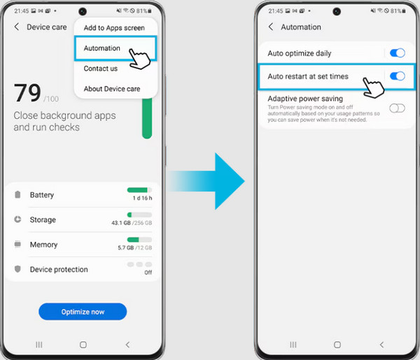 Tap Automation Button
