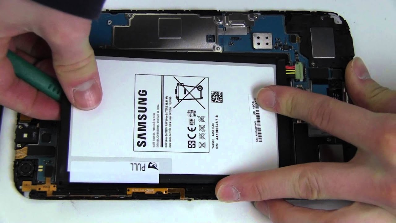 ange samsung tablet batteri dra ut