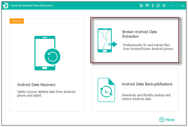 klicka på knappen Broken Android Data Extraction