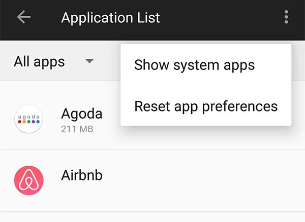 Reset App Preferences