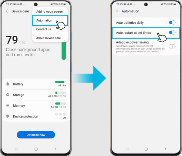 Tap Automation Button