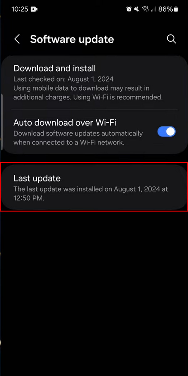 Go To Last Update Section