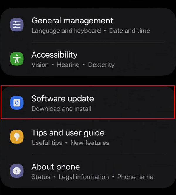 Tap Software Update Button