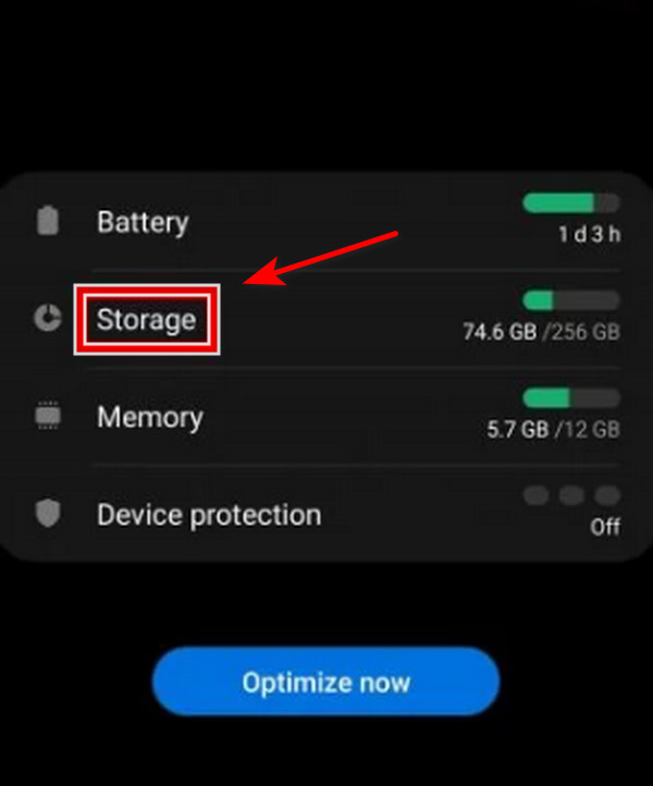 select the Storage