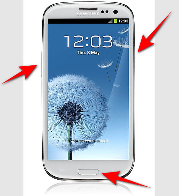 To reset the Samsung phone with the Home button