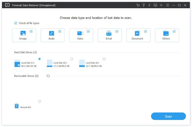 choose data type and location