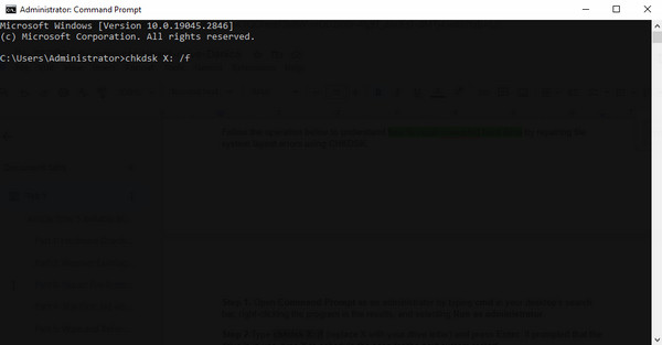 Repair Errors Using Chkdsk