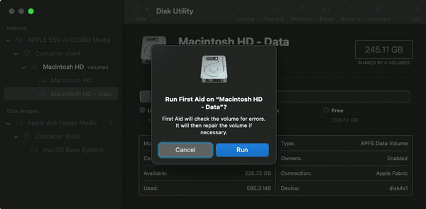 Run First Aid Via Disk Utility