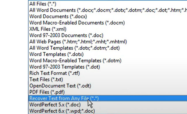 Click the All Files button
