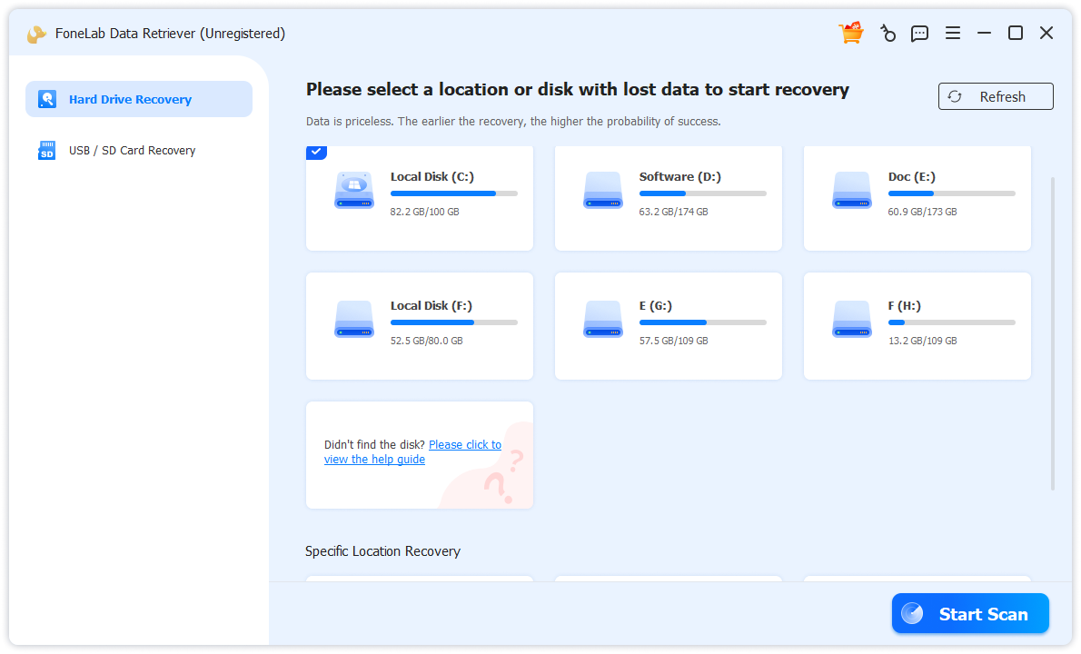 data retriever main interface