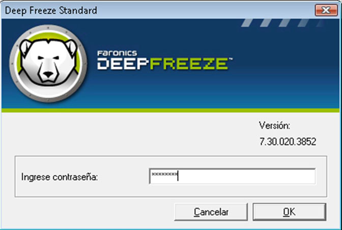 Deep freeze main interface