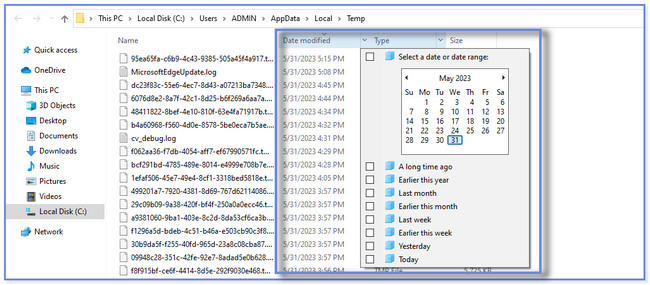 click the Date Modified button