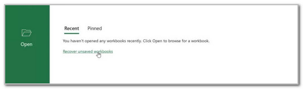 Click Recover Unsaved Workbooks Button