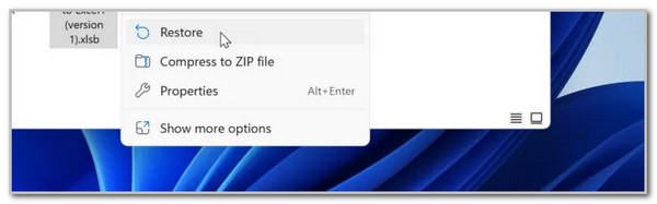 Click Restore Button