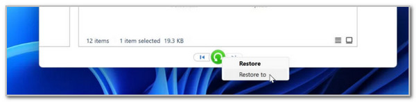 Click Restore to Or Restore Button