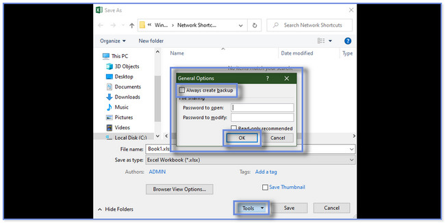 click the General Options button