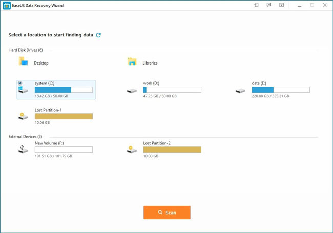 recuperación de datos easeus