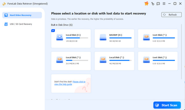 Click Start Scan Button