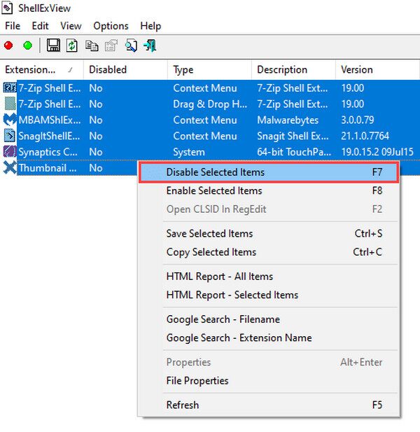 Disable Third‑Party Shell Extensions