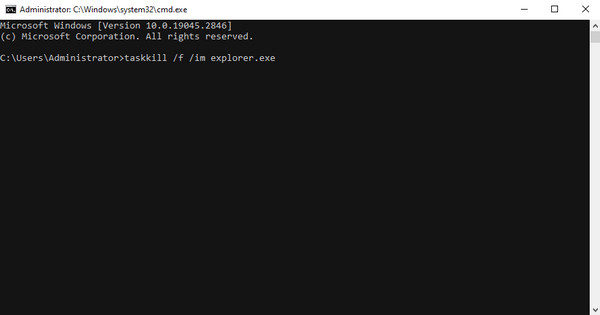 The Command Prompt Force Restart
