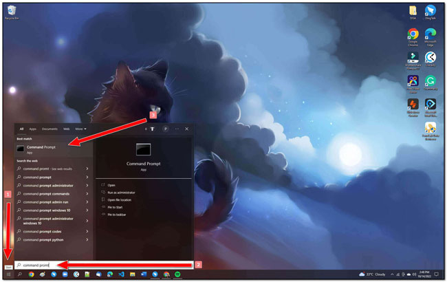 search for Command Prompt