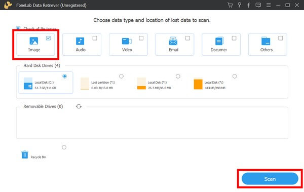 click the types of data