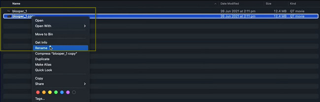 select the Rename button