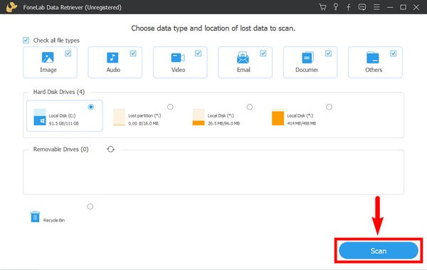 Select it as the location of your files