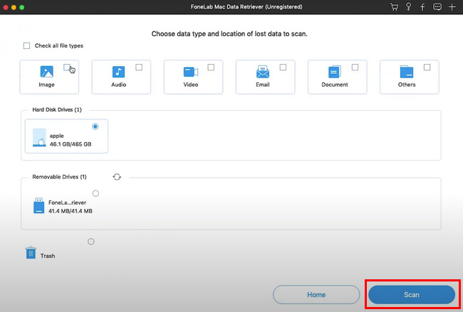 Het scanproces wordt automatisch gestart