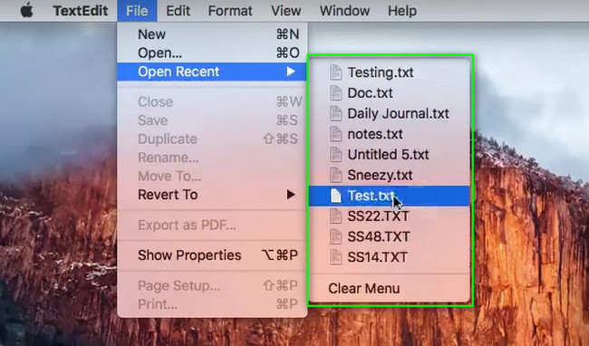 Click the document