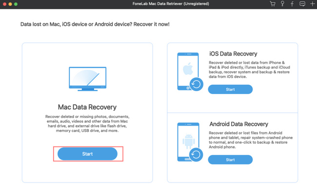 vink de Start-knop aan onder Mac Data Recovery