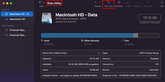 taper dans Utilitaire de disque