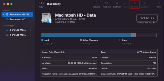 On the Finder of the Mac device